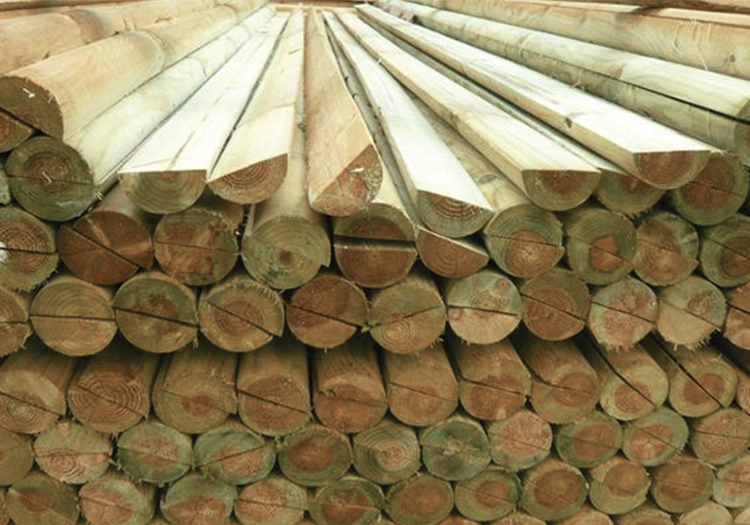 Half Round Poles 100mm 3.6m