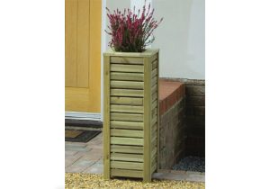 SLATTED TALL PLANTER