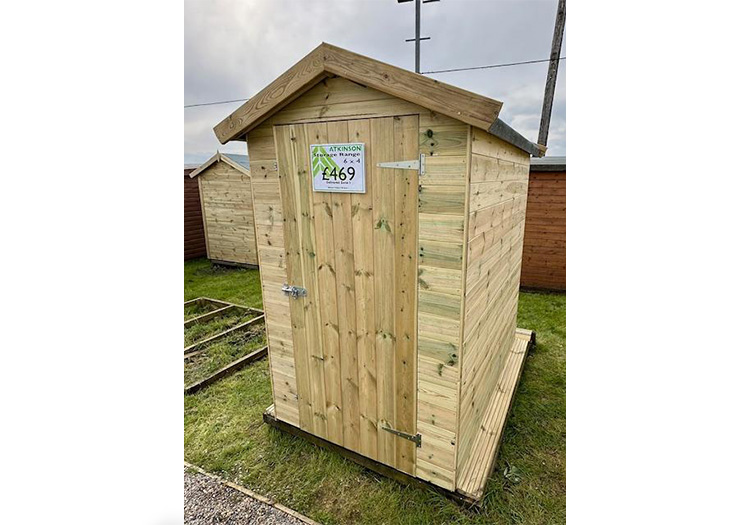 6′ x 4′ Wooden Apex Storage Shed